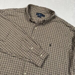 Ralph Lauren Shirt Mens 4X Big Brown Plaid Button Down Long Sleeve Big Tall